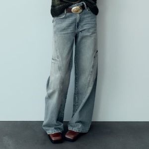 Zara mid rise cargo jeans